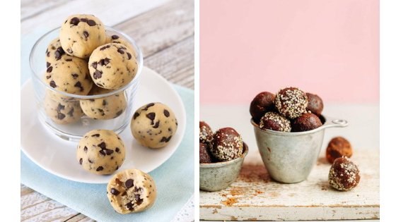 Boules d'énergie pâte à biscuit et ferrero rocher